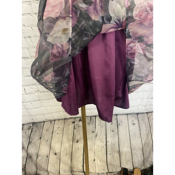 LAST CHANCE Lulus XS Midnight Beauty Black Purple Floral Bustier Mini Dress - Picture 4 of 11